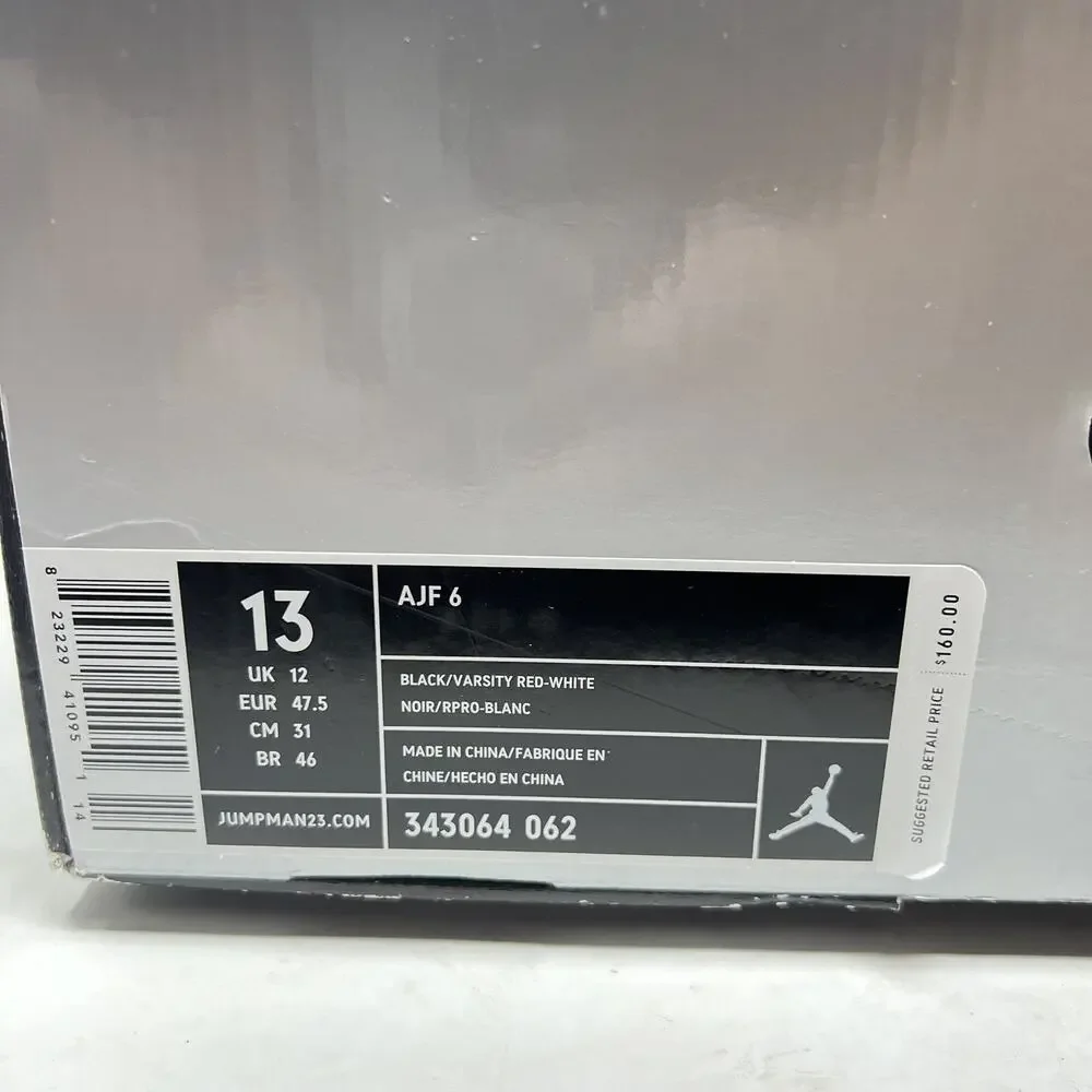 Nike Air Jordan Infared Fusion AJF AJF6 343064-062 Retro AF1 Air Force 1 Size 13
